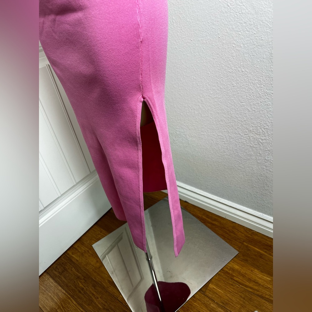 Meshki Squared Neck Bandage Midi Dress L - Picture 5 of 7